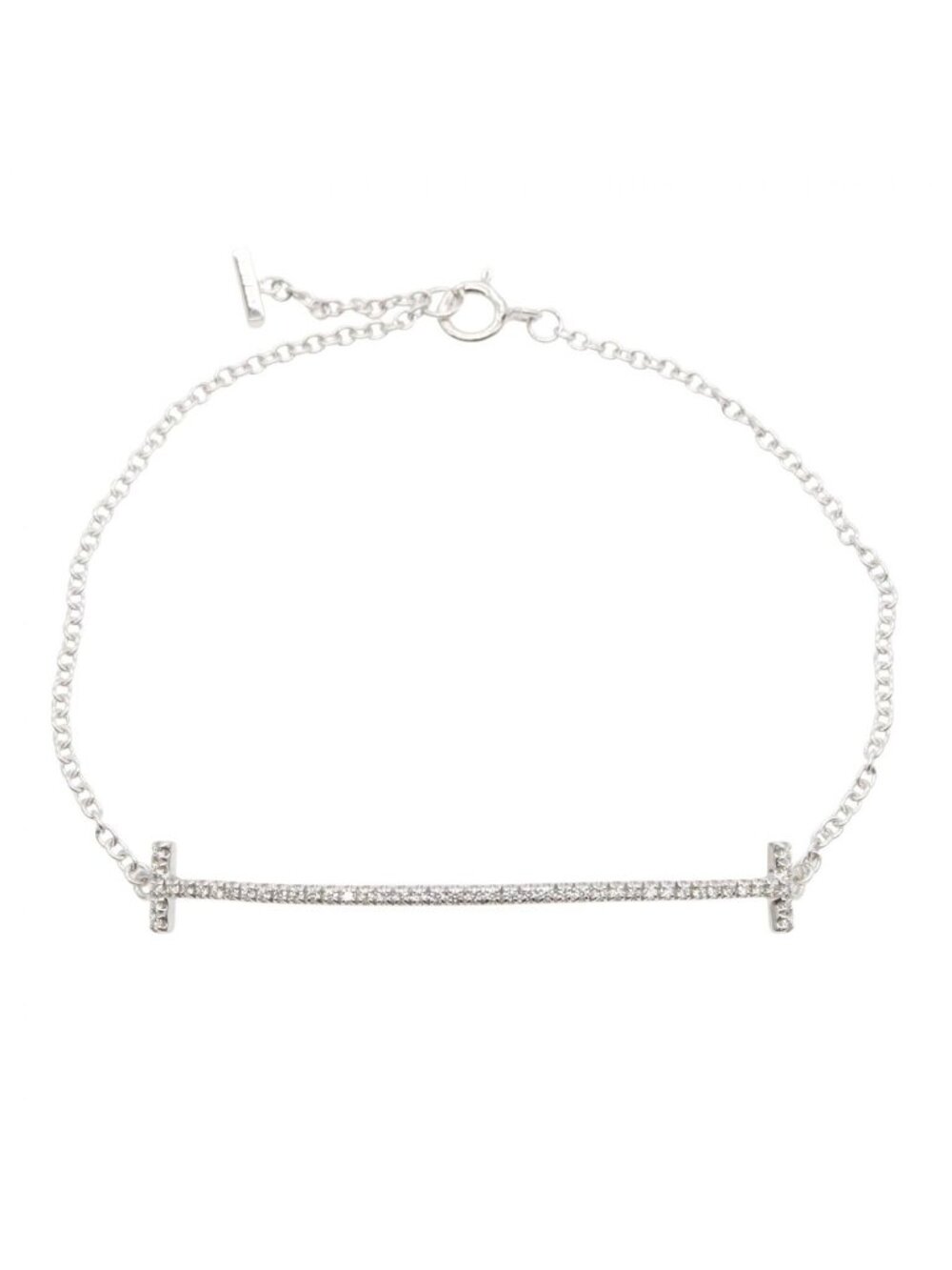 Tiffany & Co Bracelet T Smile Diamond Medium 18k White Gold